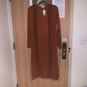 Forever 21- long rust festival cardigan